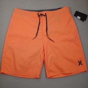 Hurley Men's 32 Orange Coral Recycled Board Shorts 20" Length NWT